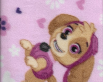 New Nickelodeon Pink Paw Patrol Pup Power Fleece Fabric by the yard Nick jr