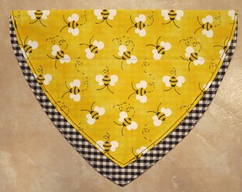 Yellow Bumble Bee OVER THE COLLAR Dog Bandana
