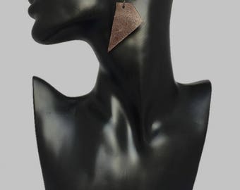 Chocolate Shard Leather Earrings