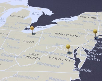 USA Push Pin Map (Print Only), Travel Map, Travel Board, Map Poster, Wedding - Anniversary Gift #USA-001
