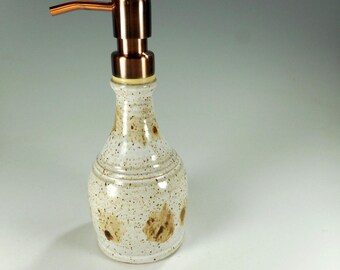 Ceramic soap dispenser, pottery lotion pump, stoneware liquid soap dispenser, soap pump dispenser, pottery detergent pump, coppertone pump