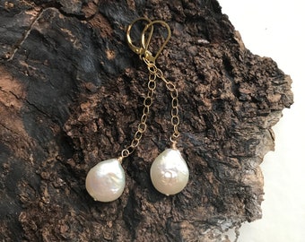 Long Freshwater 14k Goldfill Earrings