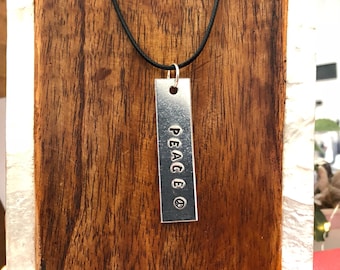 Peace Hand Stamped Necklace