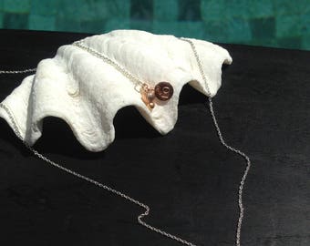 Wish necklace - Vermeil & ridged bead - 925 sterling silver / / Sunshine Collection