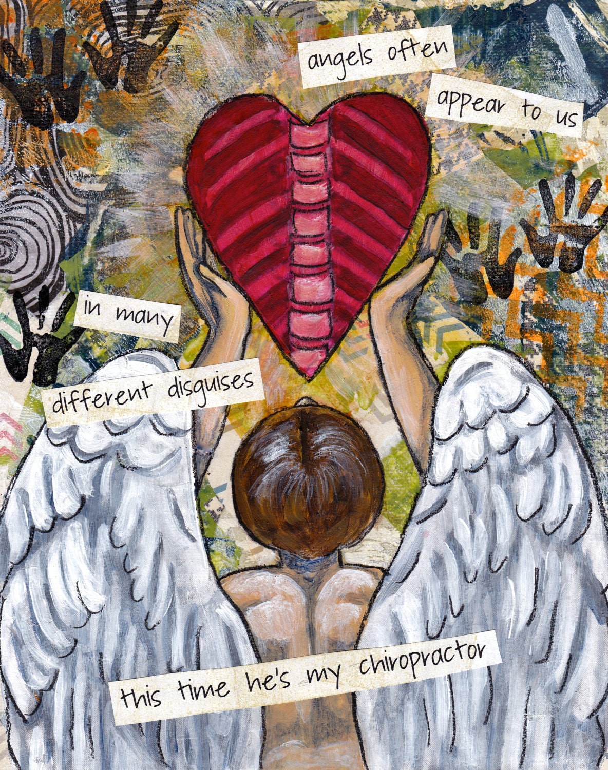 Gift for chiropractor angel of healing angel art