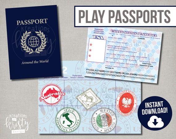 Play Or Pretend Passports With Selected Country Stamps play-or-pretend-passports-with-selected-country-stamps