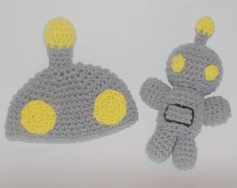 crochet pattern: robot doll and baby hat
