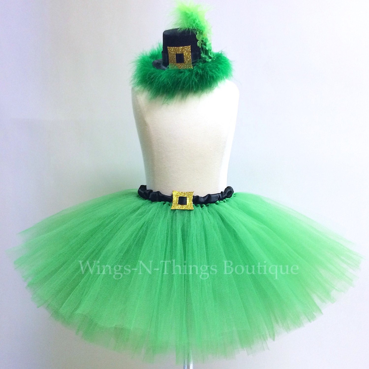 Adult ST PATRICKS LEPRECHAUN Tutu Skirt Set w/ Derby Hat