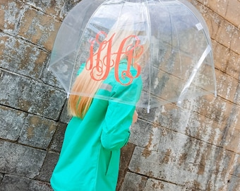 SALE! Monogrammed Umbrella ~ Clear Dome Umbrella ~ Gift under 20