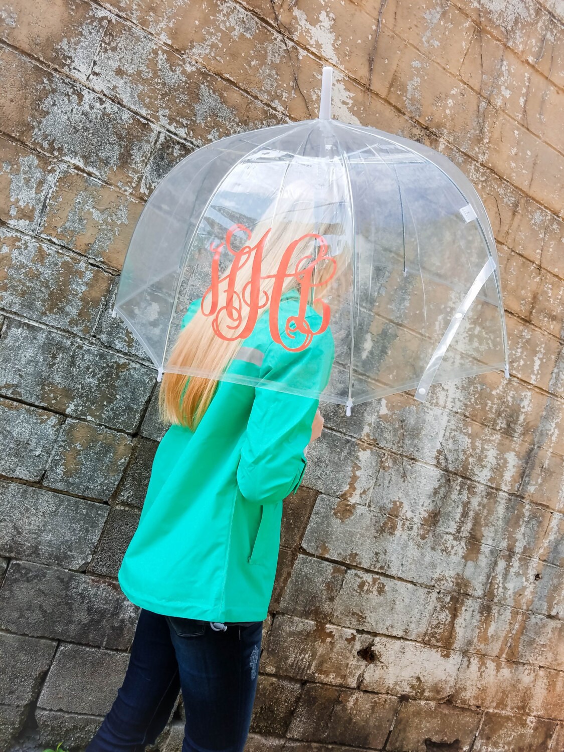 SALE Monogrammed Umbrella Clear Dome Umbrella Gift Under