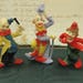 Vintage Celluloid Clown Figurines - Painted Celluloid Circus Carnival Figures - Set of 3 - Bright Colors - 2.5" tall x 2" wide - China