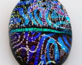 Dichroic Cabochon, Purple Cabochon, Fused Glass Cabochon, Gorgeous Cabochon, Jewelry Cabochon, Decorative Tile, Handmade Mosaic Tile
