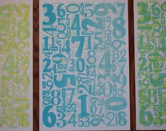 Numbers Letterpress Poster