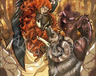 Print. Forest daughter - Original draw