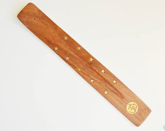 Om sign wooden incense holder