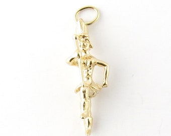 Vintage 14 Karat Yellow Gold Drum Majorette Charm #3332