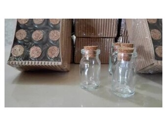 12 Pieces 4.3cm Transparent Small Transparent Cork Glass Bottles Mini Empty Glass Bottles Gift Package Jars for Wedding Holiday Bottles