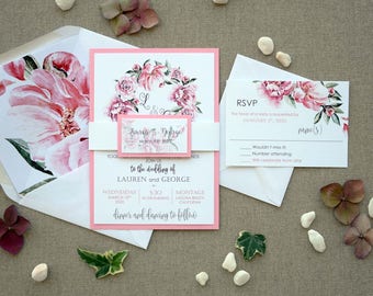 Floral Garden Wedding Invitation, Unique Modern Rose Wedding Invitation, Best Floral Wedding Invitation, Custom Invitations Wedding - SAMPLE