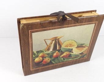 Vintage Expanding Recipe File with Recipes - Recipe Holder 1970s Recipes Cook Chef Gift