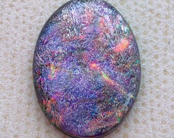 25x34mm Multi Layered Dichroic Glass Cabochons - Purple Sparkle/Copper Special Color - A354