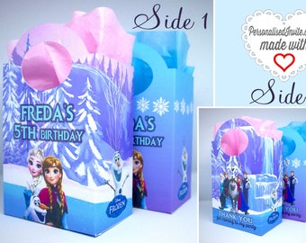 Personalised Disney Frozen Party Bags Favor Treat Goodie, sweets, Gift Boxes, Box. Princess Anna, Elsa, Olaf. PRICE PER BAG