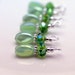 Green Pearlized AB Twisted and Green AB Rondelle Crystal Bead Dangle Charm Set - 6 Piece