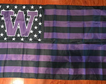 University Of Washington Huskies NCAA 3x5 Feet Flag w/Grommets Stars & Stripes