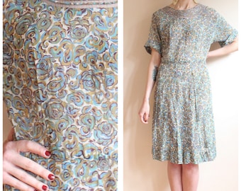 1940s Dress // In the Flowers Dress // vintage 40s dress