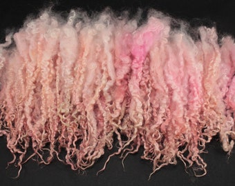 Teeswater-Romney-Mix locks, separated, hand painted fiber fleece for spinning and felting, 2.8 oz