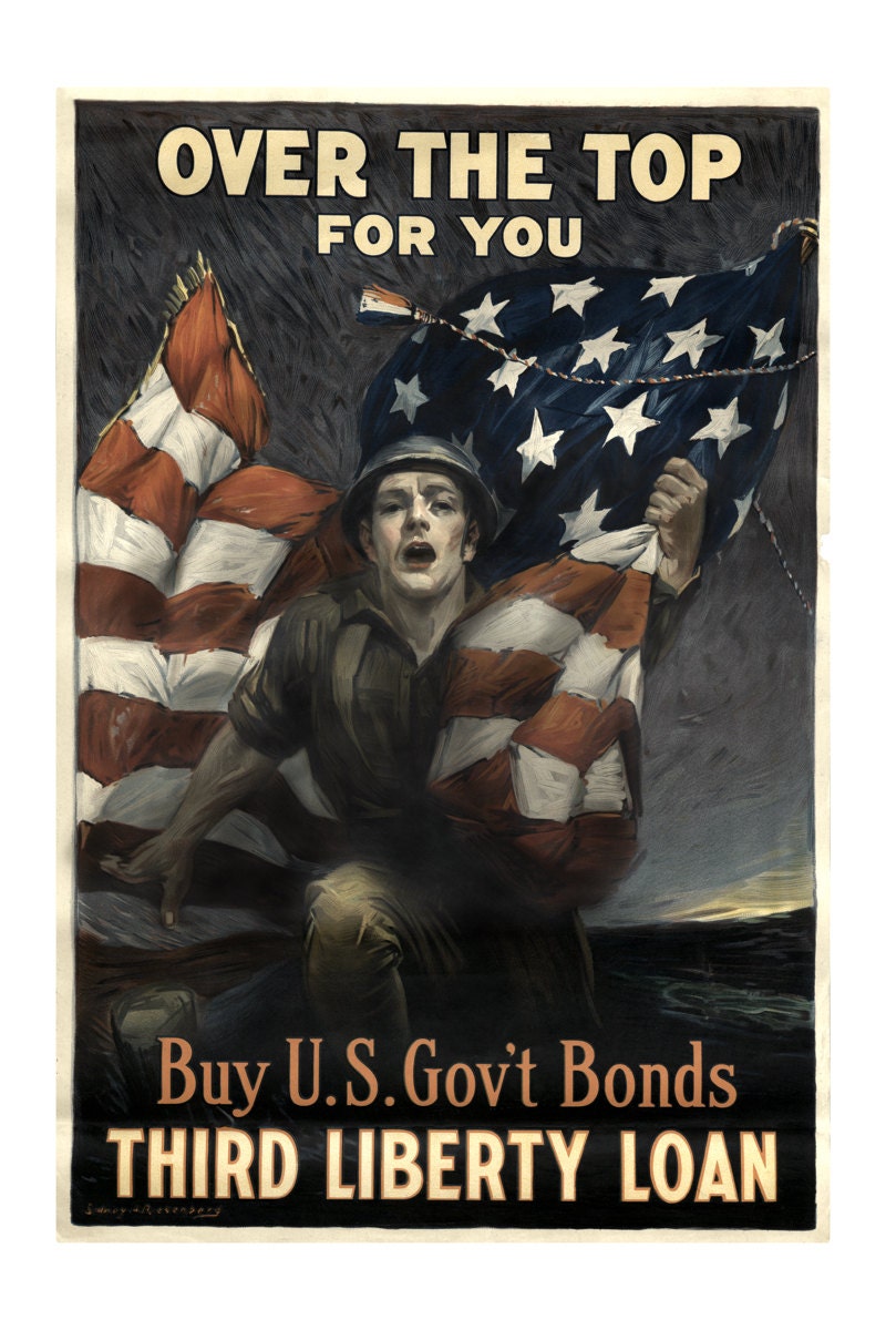 Liberty Bonds WWI World War One Soldier Propaganda Poster