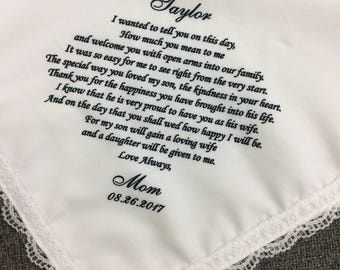 Daughter In Law Gift For Wedding-Personalized Printed Handkerchief-welcome you with open arms into our family-Code MM1088