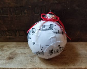Sheet music ornament, vintage sheet music Christmas ornament, music lover's gift, music note ornament