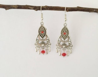 silver plated dangle earrings