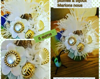 Mini bouquet feathers & jewelry