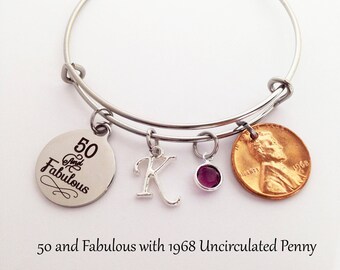 50th Birthday Gift for Women, 50th Birthday, 50th Birthday Gift, 1968 Birthday Gifts, Fifty and Fabulous, 1968 Birthday, 50 and Fabulous