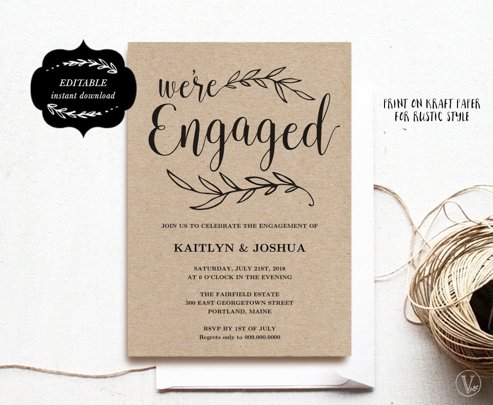 Free Printable Engagement Invitation Cards 3