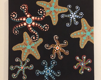 Starfish acrylic painting - 12x12"