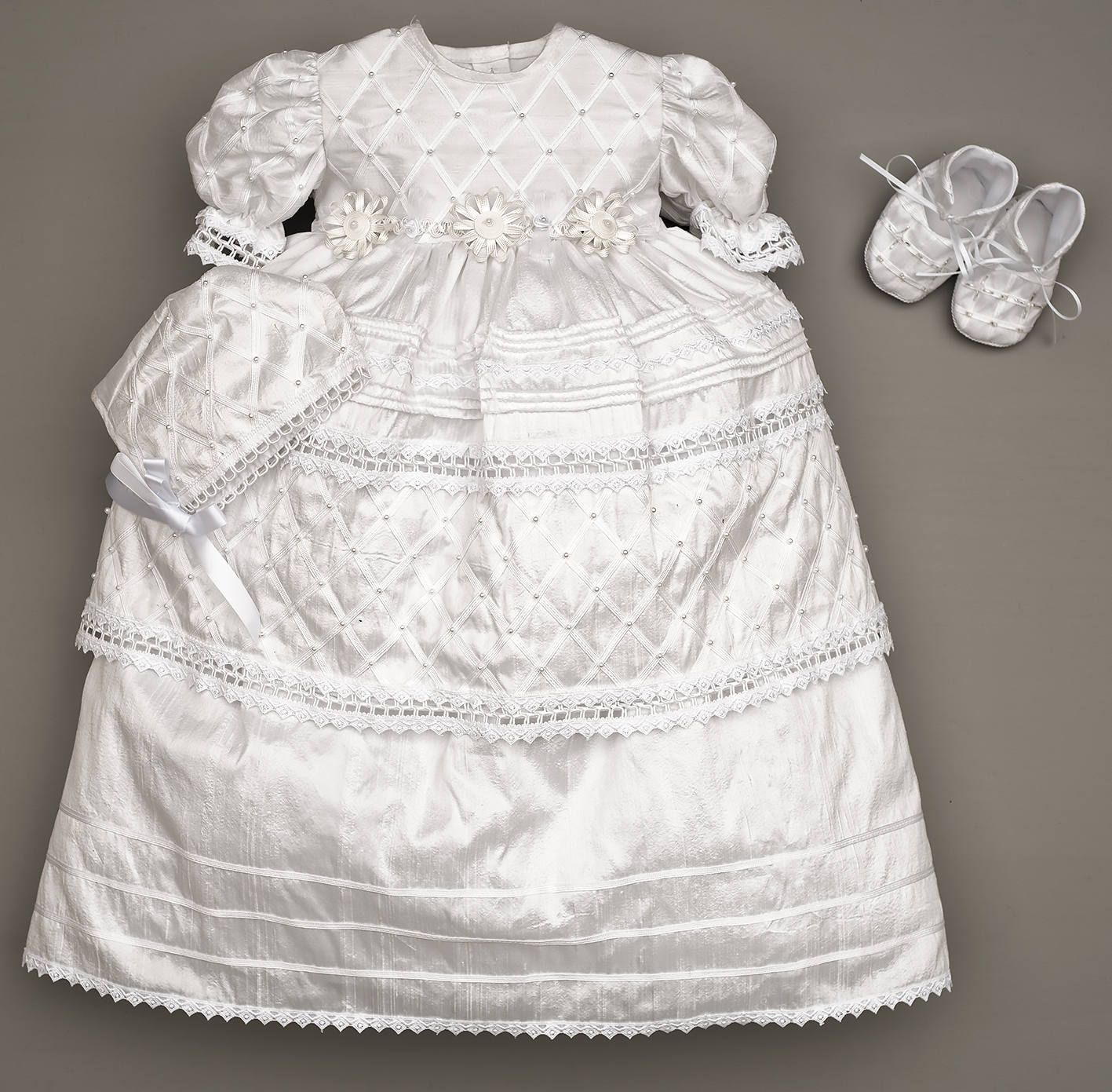 Vintage Christening gown for baby girls baptism G001 Burbvus