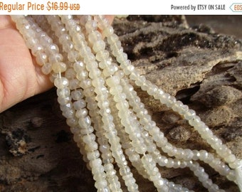 Out Of Town SALE Mystic Pearl Chalcedony Rondelle Beads 5mm 6mm , Natural Chalcedony White Mystic Gemstone , 1 Strand