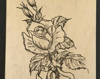 Stamp block rose boutonniere