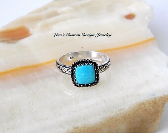Sleeping beauty turquoise Sterling silver ring