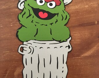 Oscar the Grouch die cut from Sesame Street