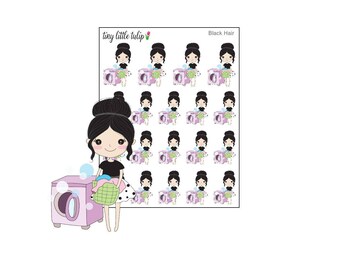 Planner Stickers Doodle Girl Laundry/Laundry Day