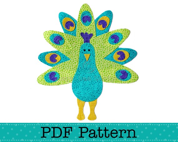 Download Peacock Applique Template DIY PDF Pattern by Angel Lea