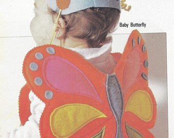 Vintage Sewing Pattern Book Baby's Felt Butterfly Ladybug Wings Turtle Skunk Costumes & Hats for Play Time or Halloween Costume Hat