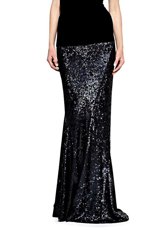 black mermaid maxi skirt