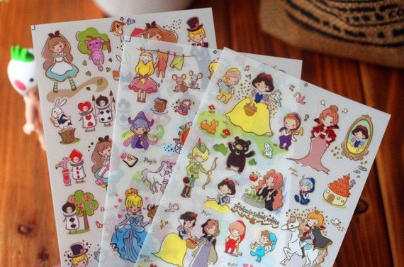 3 sheets korea pretty sticker set deco translucent sticker