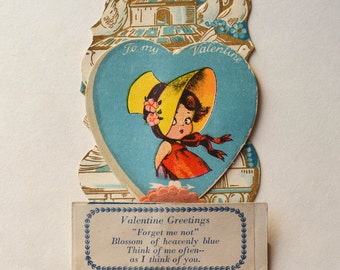 Valentine Card 1930s Honeycomb Valentine Card