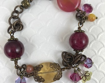 Statement Bracelet, Assemblage Bracelet, Beaded Bracelet