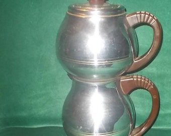 K M Vacuum Coffee Maker Electric Coffee Pot 10 Cup Automatic Coffee Maker Chrome Plated Copper Knapp Monarch Coffee Pot